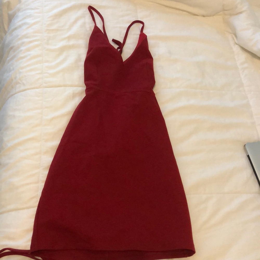 Red fitted dress